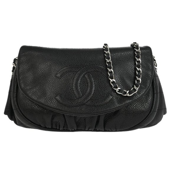 Chanel Black Calfskin Half Moon WOC Shoulder Wallet Bag - Picture 1 of 10